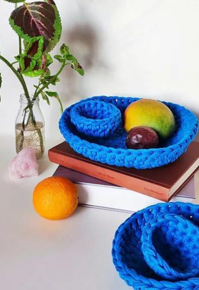 Cache-pot Madeleine en crochet fait à la main avec un fil 100% coton recyclé