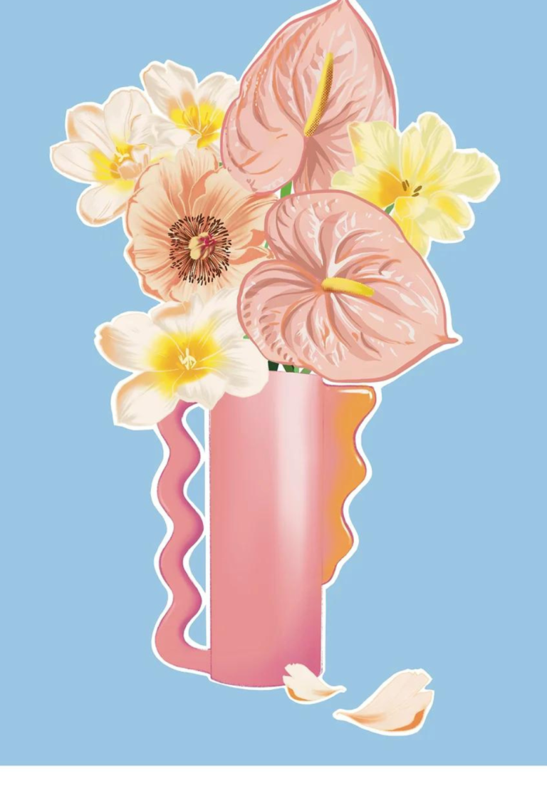 Illustration Bouquets de Fleurs créée sur Procreate, imprimée sur papier d'art, sans cadre